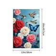 thumbnail image 4 of JOOCAR Linen Garden Flag with Hummingbirds, Roses, and Butterflies for Spring Summer Home Outdoor Garden Yard Door Decor 12x18 inch, 4 of 5