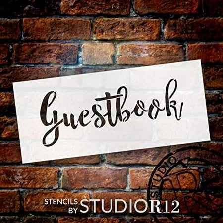 Wedding Sign Word Guestbook Rustic Script Stencil By Studior12