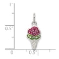thumbnail image 2 of Sterling Silver Pink and Green Stellux Crystal Ice Cream, 2 of 2