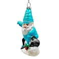 thumbnail image 5 of Snowboarding Gnome Glass Christmas Ornament, Winter Blue Aspen Tree Decor, 5 of 7