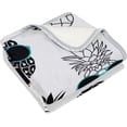 thumbnail image 3 of SKYSONIC Velvet Plush Throw Thermal Blanket - 4x5FT - Pineapples Wearing Sunglasses Printed for Couch Bed Sofa Car, 3 of 5