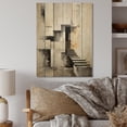 thumbnail image 2 of Designart "Power Simplistic Dam Minimalist painting II" Cityscapes Print on Natural Pine Wood, 2 of 5