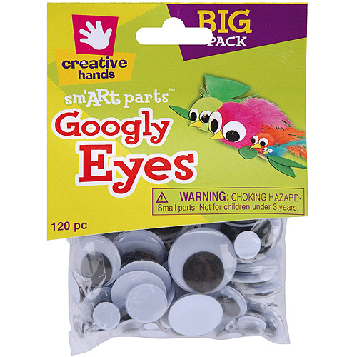 GlueOn Googly Eyes Assorted, 530mm, 120pk, Black