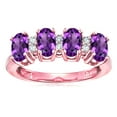 thumbnail image 3 of Star K� Genuine Amethyst Oval 5x3 4 Four Stone Band Ring, 3 of 9
