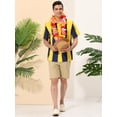 thumbnail image 3 of Camisas hawaianas manga corta botones botones a rayas playeras amarillo marino T L, 3 of 6