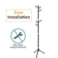 thumbnail image 3 of TickJOY Wood Coat Rack Stand – Adjustable Standing Coat Tree with 8 Hooks, Brown Coat Hanger Stand for Bedroom, Hallway, Entryway, or Office, 3 of 6
