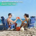 thumbnail image 3 of Waleaf Folding Tall Backpack Beach Chair,Camping Chairs for Adults,High Back Flat Beach Chairs with Headrest,Towel Bar,Cooler Bag,Storage Bag,Cup Holder,Phone Holder, 3 of 8