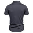 thumbnail image 4 of pstuiky camisetas de hombre, Camisa informal de negocios de color liso con solapa y botones de manga corta para hombre camisas casuales para hombre xl, 4 of 6