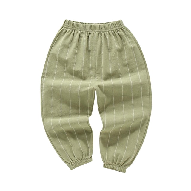 Odeerbi 2-10 Años Niños Niñas Algodón Bloomers Verano Rayas Jogger Pantalones Color Sólido Transpirable Linterna Pantalones Haren Pantalones