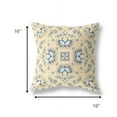 thumbnail image 5 of 16" Beige Blue Floral Indoor Outdoor Zip Throw Pillow, 5 of 5