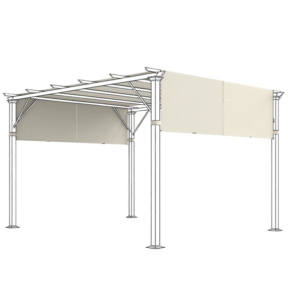 CoSoTower 2 Pcs UV Protection Pergola Replacement Canopy, Pergola Shade Cover, Easy to Install, for 10' x 10' Pergola, Cream White