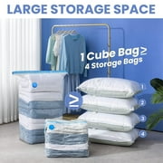 Vacuum Storage Bags with Pump, Space Saver Vacuum Seal Storage Bags 6-Pack Sealer Bags for Clothes, Clothing, Bedding, Comforter, Blanket, 32x24