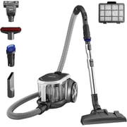 Eureka NEN180 Canister Vacuum Cleaner, Corded Electric, HEPA Filtration, Lightweight, Bagless, Pet Hair Removal, Silver/Black
