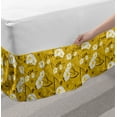 thumbnail image 2 of Hawaii Bed Skirt, Floral Vintage Pattern of Pure Flowers Spring Blossoms, Elastic Bedskirt Dust Ruffle Wrap Around for Bedding Decor, 4 Sizes, Earth Yellow Umber, by Ambesonne, 2 of 2