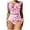 Hot Pink, variant on Womens One Piece Swimsuit Tie Floral Bathing Suits Fashion Print Soft V Neck Plus Size Swimwear with Bra (Green S)