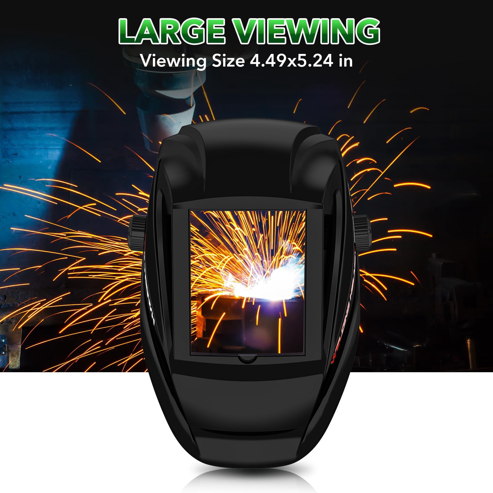 TRQWH Laser Welding Helmet OD8+ 190nm-450nm&900nm-1100nm Large Viewing Laser Safety Helmet Protective Mask Eye Protection for Laser Welding/Laser Cutting/Laser Cleaning/Laser Marking