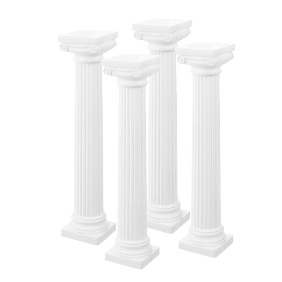 NICERIO 4Pcs Multi Purpose White Roman Pillar Decor for Entryway Garden and Wedding Settings