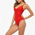 thumbnail image 4 of Previn Women's Sexy Swimsuit High Waisted One Piece Swimsuit Swimming Bathing Suit Beach Ruched Cutout Backless Swimwear Red 8, 4 of 4