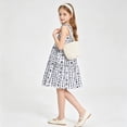 thumbnail image 2 of Girls Summer Boho Maxi Dress, Black and White Floral Tiered Sundress with Ruffle Straps for Toddler & Little Girls (4-5Y), 2 of 6