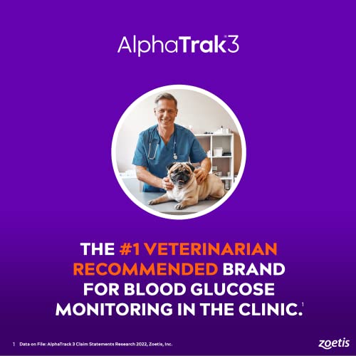 AlphaTrak 3, 8 Piece Pet Blood Glucose Monitoring Kit for Diabetic Cats, Dogs, and Horses All-in-One Solution for in-Clinic Or at Home, with Digital Results