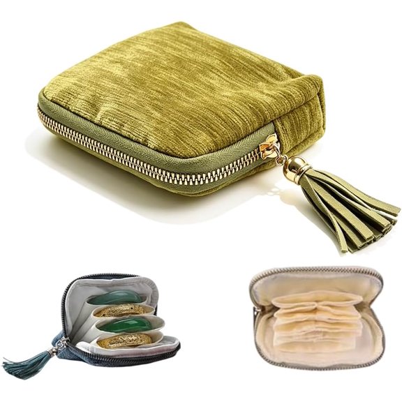 Travel Jewelry Case with Zipper Closure, 6-Layer Chenille Jewelry Case Bags , Portable Jewelry Organizer Storage Bag for Bracelet Rings Earring, B