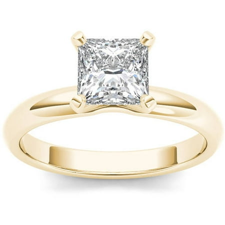 1 Carat T.W. Diamond Princess-Cut Solitaire 14kt Yellow Gold Engagement Ring