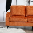 thumbnail image 6 of Convertible Sectional Sofa Couch, Modern Chenille Fabric L-Shaped with 2 Cup Holders and Side Pocket, 3-Seat Sofa Sectional with Storage Ottoman for Living Room, Apartment, Orange, 6 of 7