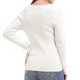 thumbnail image 4 of CEHVOM Woman Long Sleeve T Shirt Autumn Solid Loose Blouse Tops Button Sweatshirt, 4 of 8