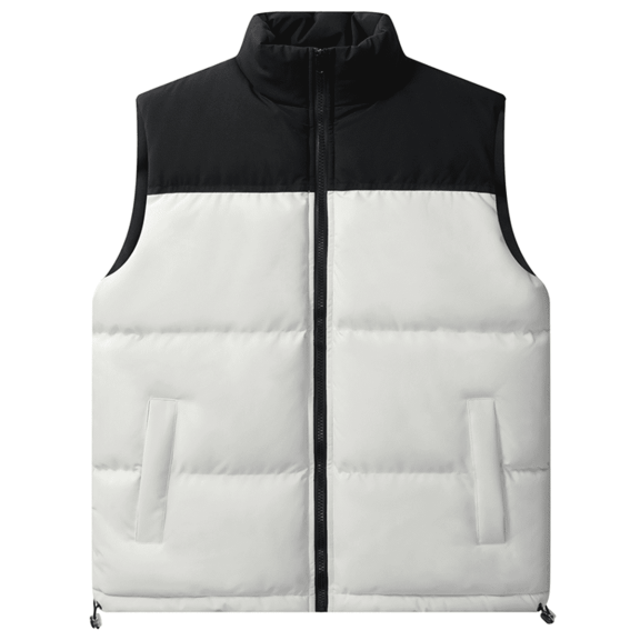 Vcansion Men's Puffer Vest Sleeveless Outwear with Pockets Beige S