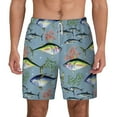 thumbnail image 2 of Picia Various Wild Sea Fish pattern Mens Swim Trunks with Compression Liner Stretch Beach Shorts Quick Dry with Zipper Pockets No-Chafing Board Shorts-3X-Large, 2 of 9