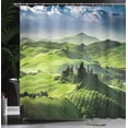 thumbnail image 3 of Ambesonne Landscape Shower Curtain, Sunrise in the Valley, 69"Wx70"L, Green Blue, 3 of 4