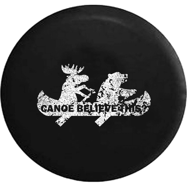 American Unlimited JK Series Moose Bear Canoe Outdoors Funny Camping Jeep  Spare Tire Cover Jeep RV 