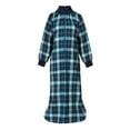 thumbnail image 4 of Metropolitan Womens Long Sleeve Flannel Nightgown Zippered Housecoats for Women - Navy, Medium, 4 of 6