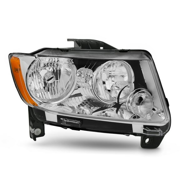 AKKON - Fit 2011 2012 2013 Jeep Grand Cherokee [Halogen Type] Headlight OE Style Chrome Housing Passnger Side Replacement