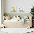 thumbnail image 2 of Twin Size Upholstered Daybed with Pop Up Trundle, Beige, 2 of 10