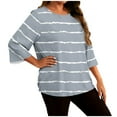 thumbnail image 1 of RXMEKW T-Shirt à Manches Longues Imprimé Dégradé pour Femmes Grande Taille Col Rond Décontracté Polyester, 1 of 6