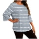 thumbnail image 3 of TaTaai Women's Gradient Print Long Sleeved T-shirt, Plus Size Round Neck Top, Lightweight Soft Design, All Seasons Wear, Casual Daily Party Work Dating Home Outfit Gift, 3 of 6