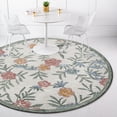 thumbnail image 3 of 4â€™ Round Gray Floral Traditional Area Rug, 3 of 8