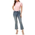 thumbnail image 2 of INSPIRE CHIC Women's Chic Tops Peter Pan Collar 1950s Vintage Button Down Cotton Blouses L Light Pink, 2 of 6