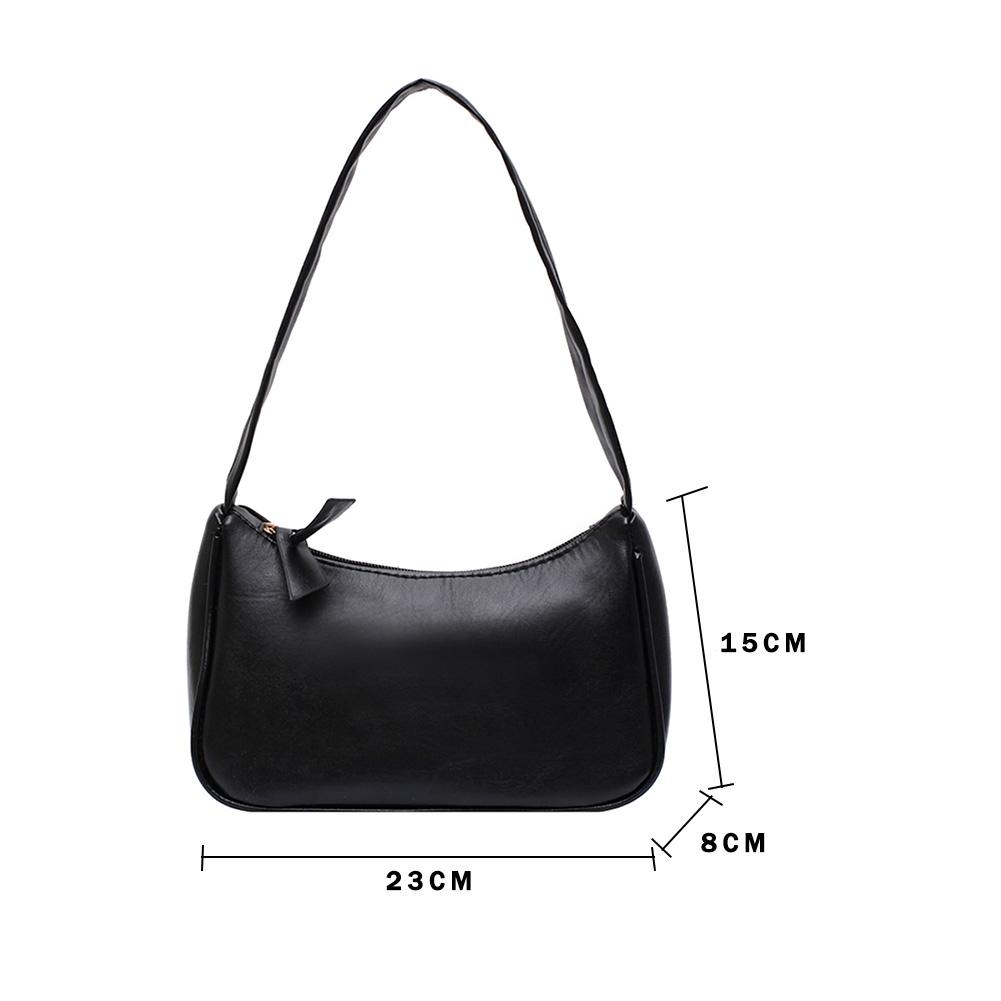 Women Armpit Purse PU Leather Hobo Handbags Solild Color Soft