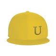 thumbnail image 3 of ZICANCN Alphabet U Pattern Baseball Caps, Trucker Hats for Men And Women, Adjustable Breathable Flat Caps, Yellow, 3 of 6
