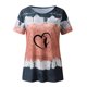thumbnail image 4 of Mujeres Casual Cuello Redondo Manga Corta Estampado Jersey Blusa Camiseta Tops Sueltos OAVQHLG3B Store  lin121212, 4 of 4