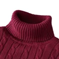 thumbnail image 4 of Men's High Neck Sweater Solid Color Pullover Knitted Warm Casual Turtleneck Mens Knitted Sweater, 4 of 5