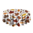 thumbnail image 5 of Autumn Fall Leaves Pattern Round Tablecloth 60" X 60",Wrinkle Wipeable Table Cloth for Kitchen Dining Room Picnic Patio Party, 5 of 6