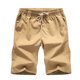 thumbnail image 1 of Clásico suelto casual de lino para hombres para pantalones cortos de playa de verano con cordón corto, 1 of 5