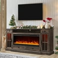 thumbnail image 2 of OKD TV Stand with Fireplace for 80 inch TVs, Farmhouse Entertainment Center with Storage, Dark Rustic Oak, 2 of 7