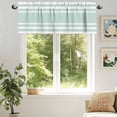 thumbnail image 6 of Aqua White Valances for Windows, 42 x 18in, Stripe Rod Pocket Kitchen Valance Curtain Light Filtering Window Treatments for Living Room Bedroom, 1 Panel, 6 of 7