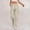 Beige, variant on Women's Straight Cargo Pants, Elastic Outer Waist, Bulky Side Cargo Pockets with Hidden Inner Drawstring for Business Client Visit in Fall Green S