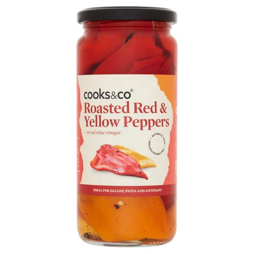 Cooks & Co Roasted Red & Yellow Peppers 460g, British Import (Pack of 3)