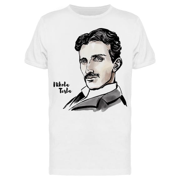 Nikola Tesla Picture T-Shirt Men -Image by Shutterstock, Male x-Large